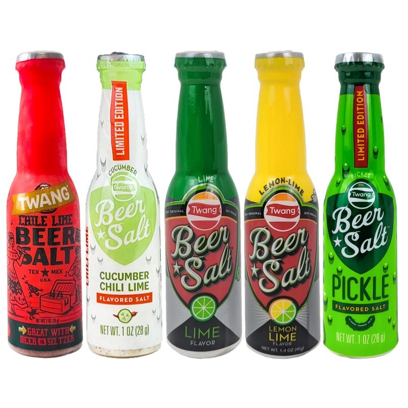 Twang Beer Salts 5 Ct Sampler Pack – Lime Lemon Lime Pickle Chile Lime Cucumber