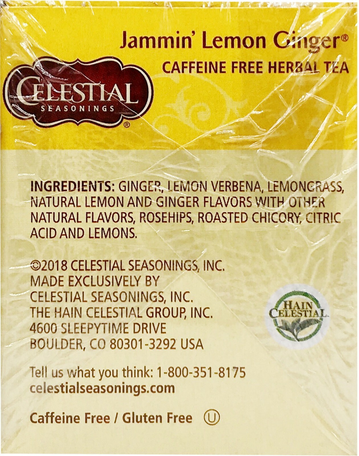 Celestial Seasonings Jammin’ Lemon Ginger Herbal Tea (Pack of 2)
