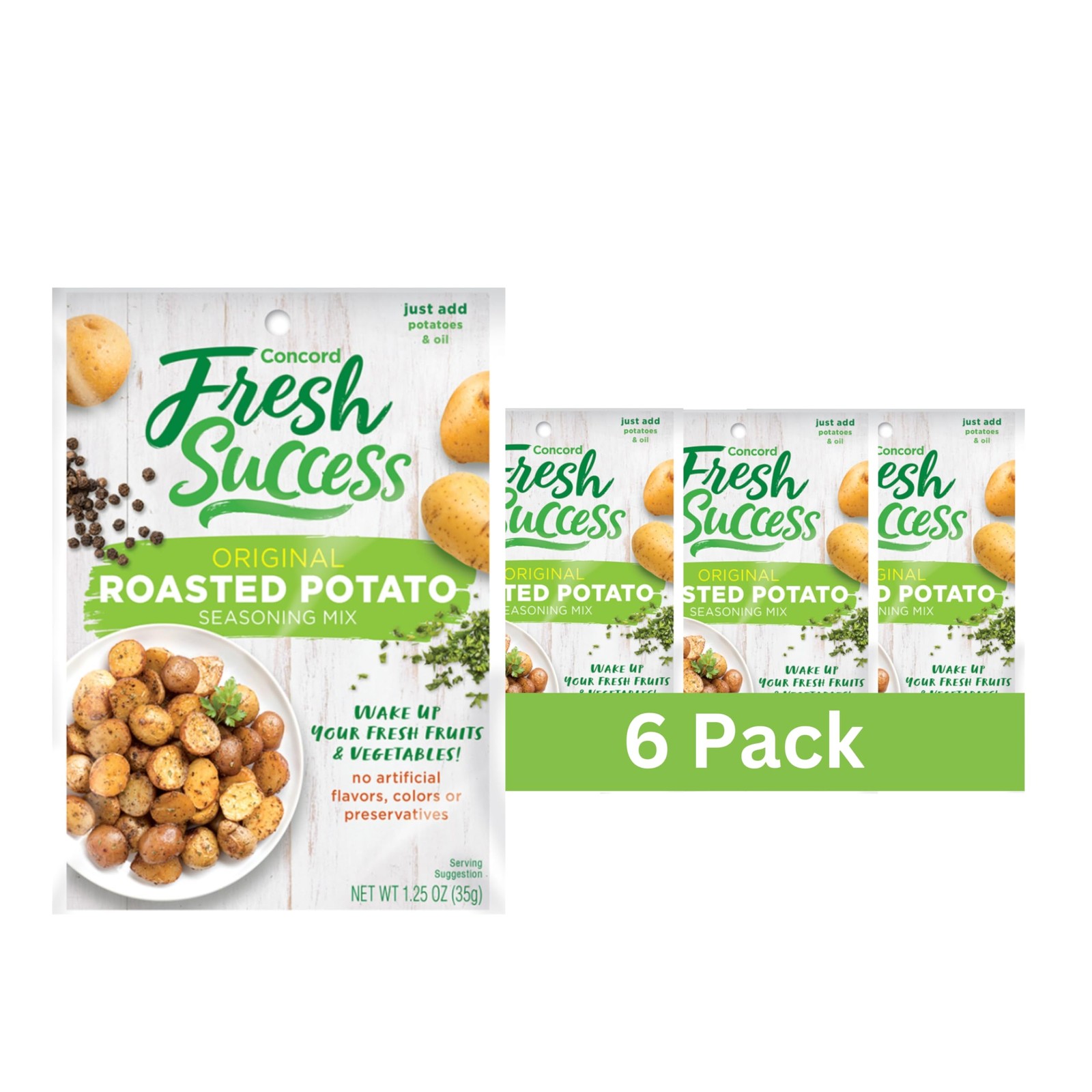 Concord Foods Original Roasted Potato Seasoning Mix: 1.25 Ounce (Pack of 6)