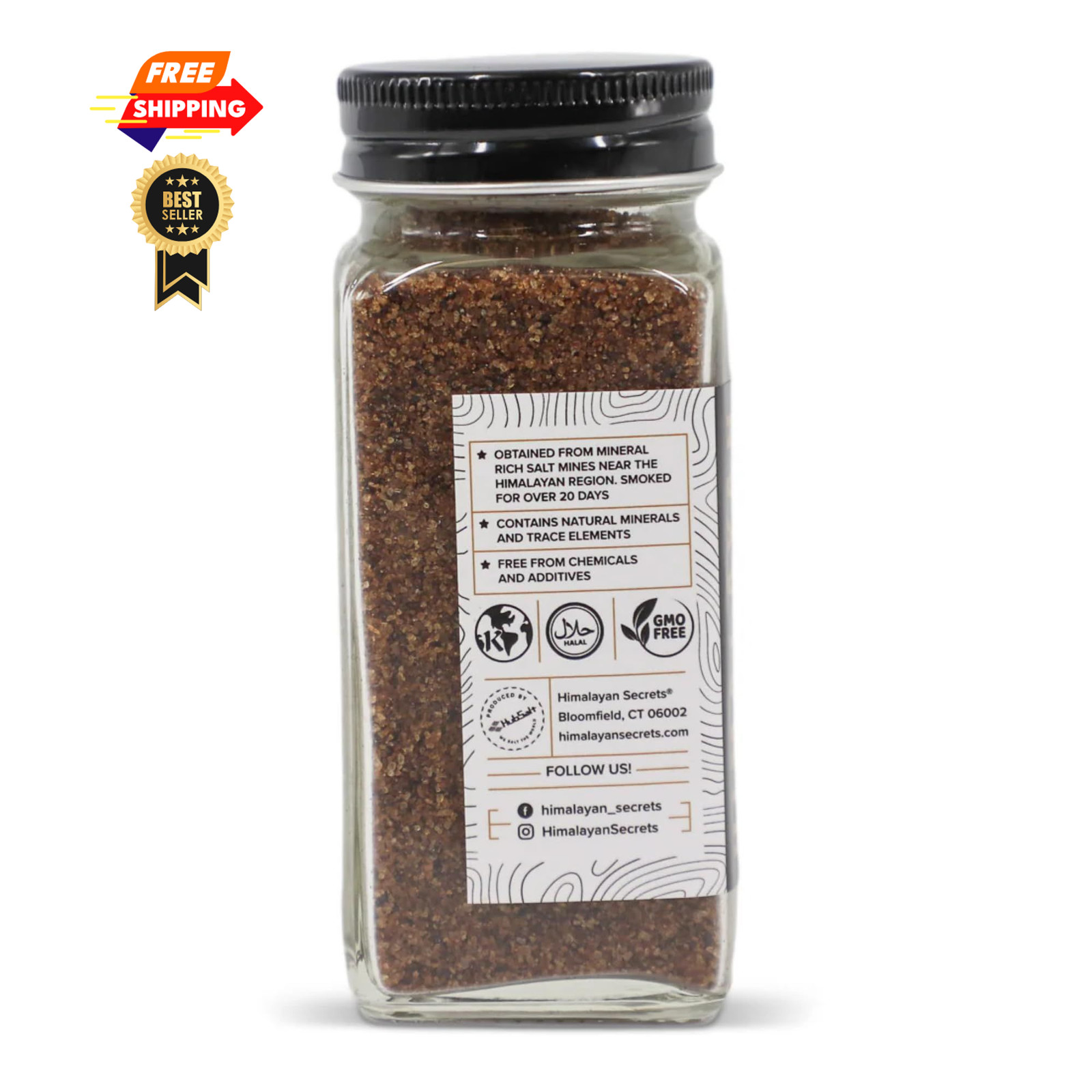 Himalayan Secrets Real Wood Smoked Salt, 4.4 oz Ounce (Pack of 1), Pink