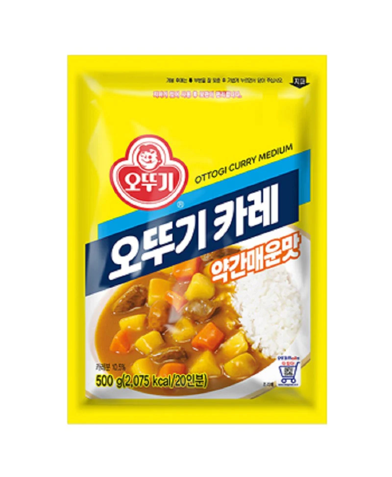 Ottogi Otoki Korean Curry Sauce Powder Seasoning Mix Spicy Hot 오뚜기 카레 약간매운맛 500g