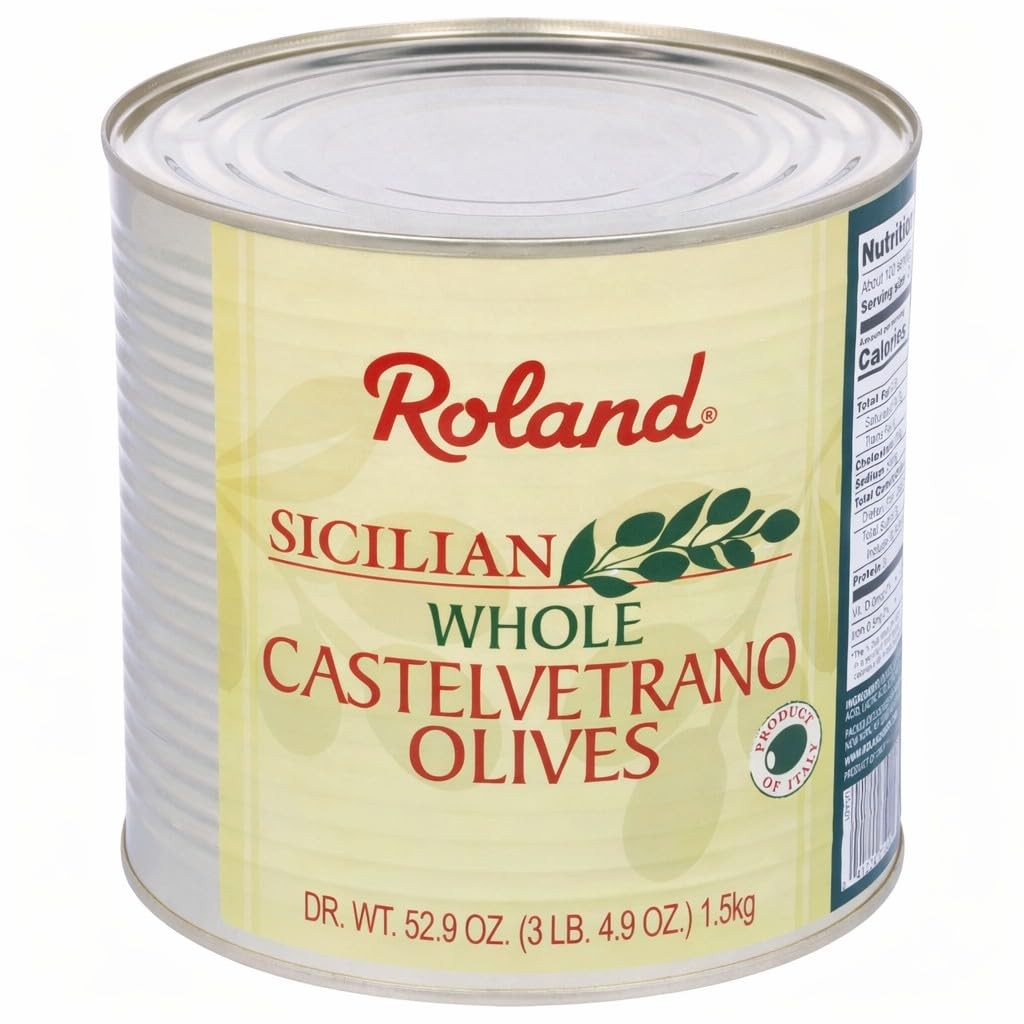 Roland Foods Whole Sicilian 3 Pound (Pack of 1), Light to Medium Green