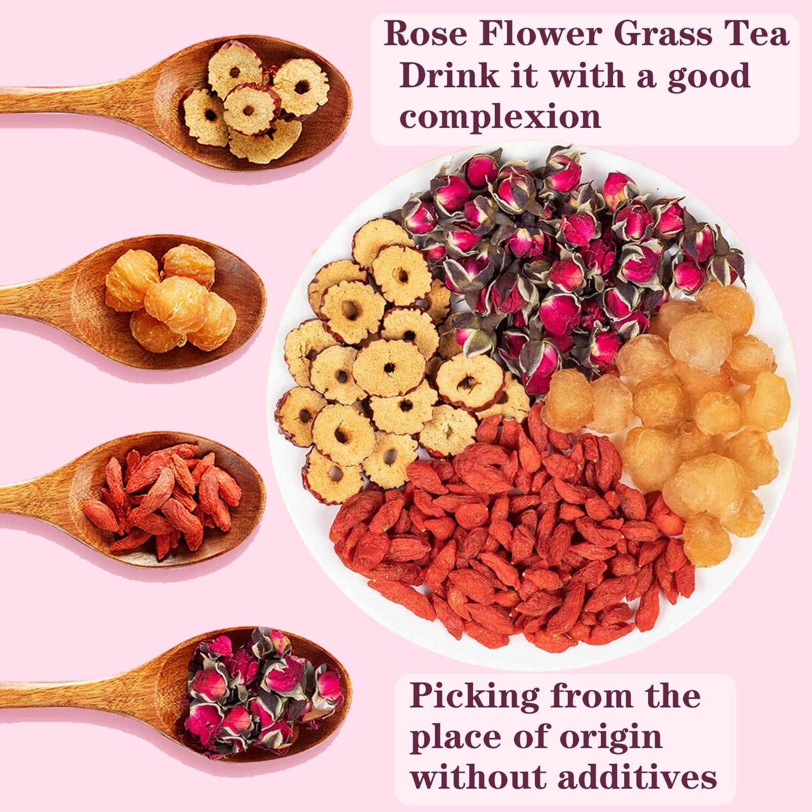 Longan Red Date Tea Rose Jujube Fruit Goji Berry Bags Women’s Five…