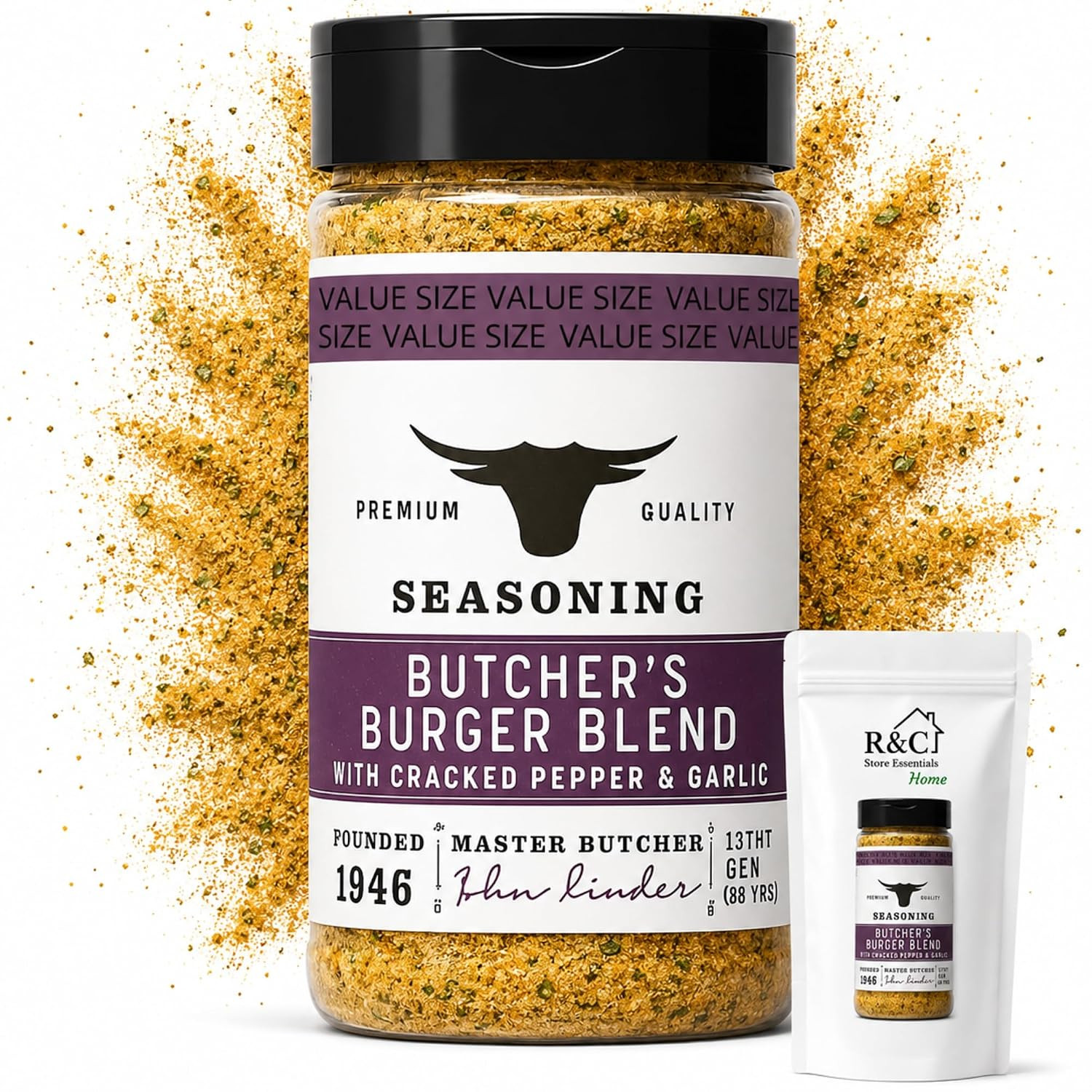 Butcher’S Burger Blend Seasoning 9 Oz, Premium Spice Mix with Cracked Black Pepp