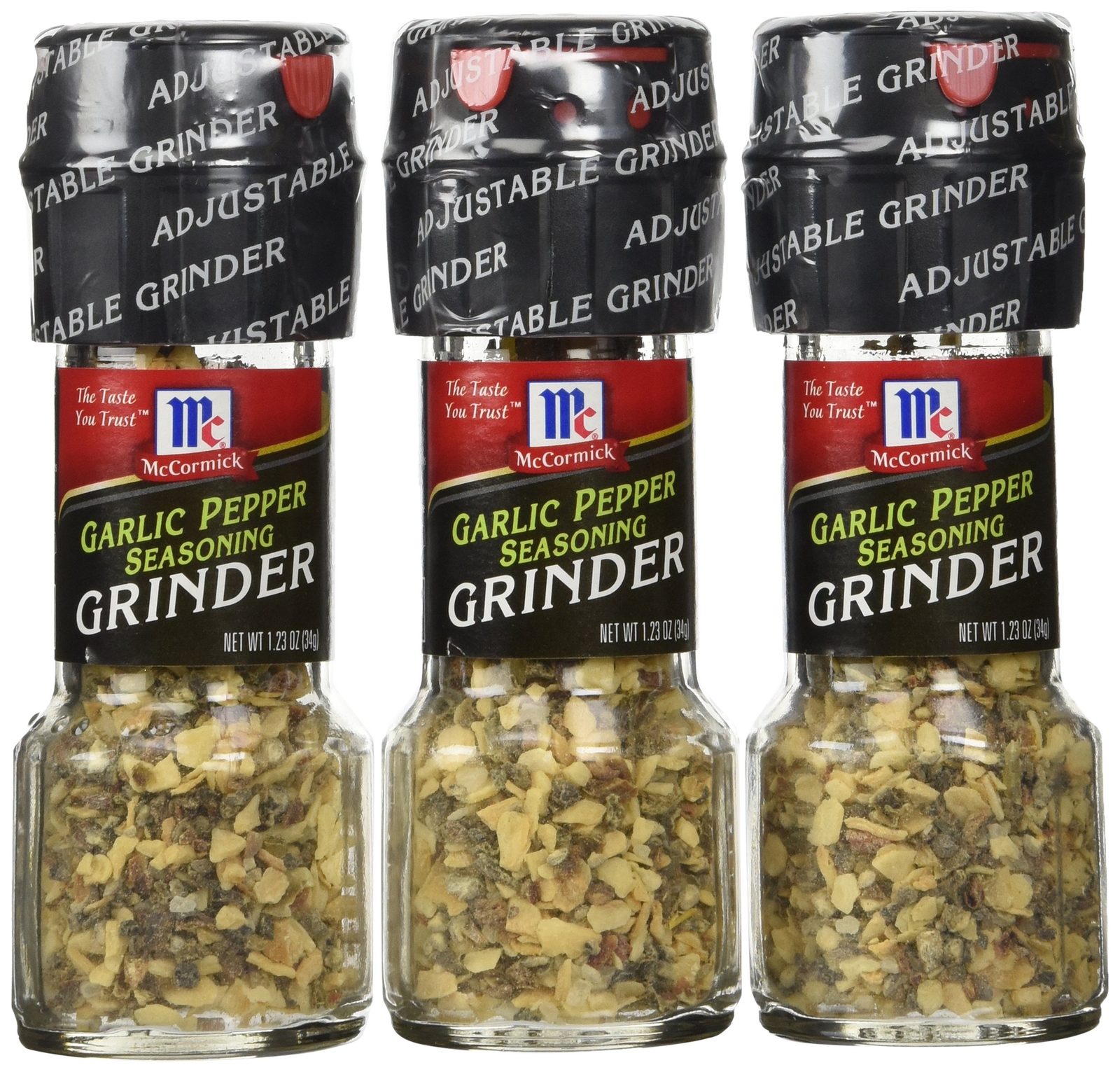 McCormick Garlic Pepper Seasoning Grinder 1.23 OZ3pack