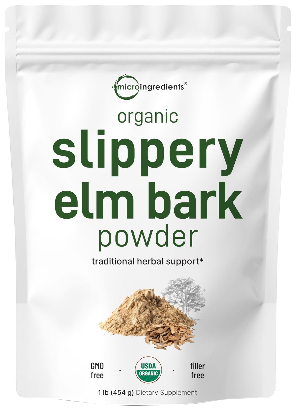 Organic Slippery Elm Bark Powder 1 lb Non-GMO Pet Friendly 648 Servings