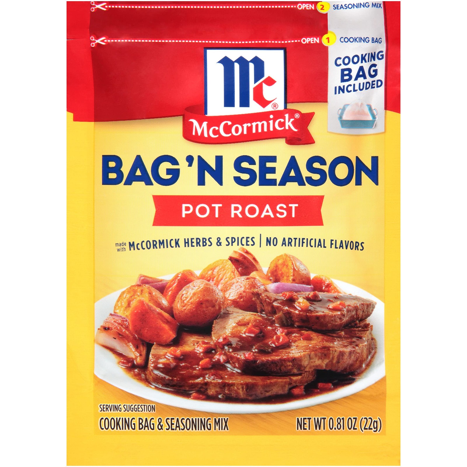 McCormick Bag ‘n Season Pot Roast Cooking & 0.81 Ounce (Pack of 1), White