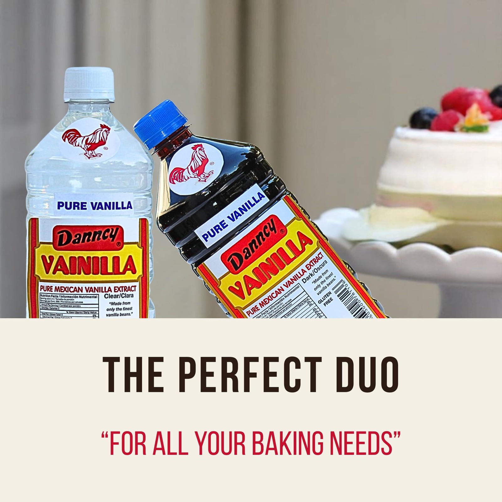Danncy Vanilla Dark & Clear 33 oz 2 Pack – 33.8 Fl Oz (Pack of 2),