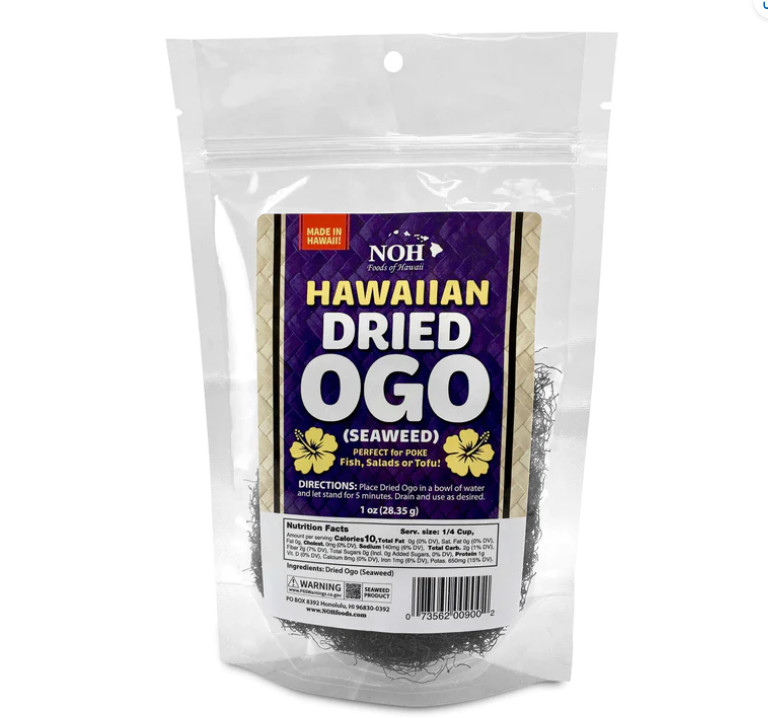 NOH Foods of Hawaii Dried Ogo Seaweed, 1-Ounce Hawaiian Seaweed POKE