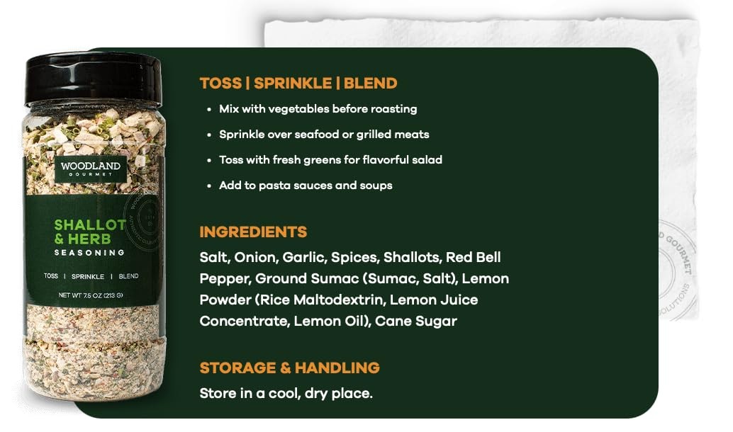 Shallot and Herb Seasoning, 7.5 oz, Premium Spice Blend for Cooking, Roasting…