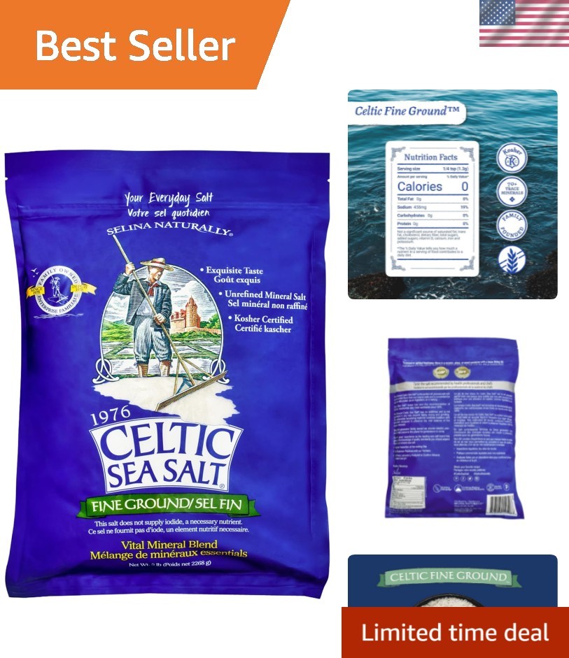 Fine Ground Natural Mineral Salt – 5 lb Resealable Bag for Culinary Excellence