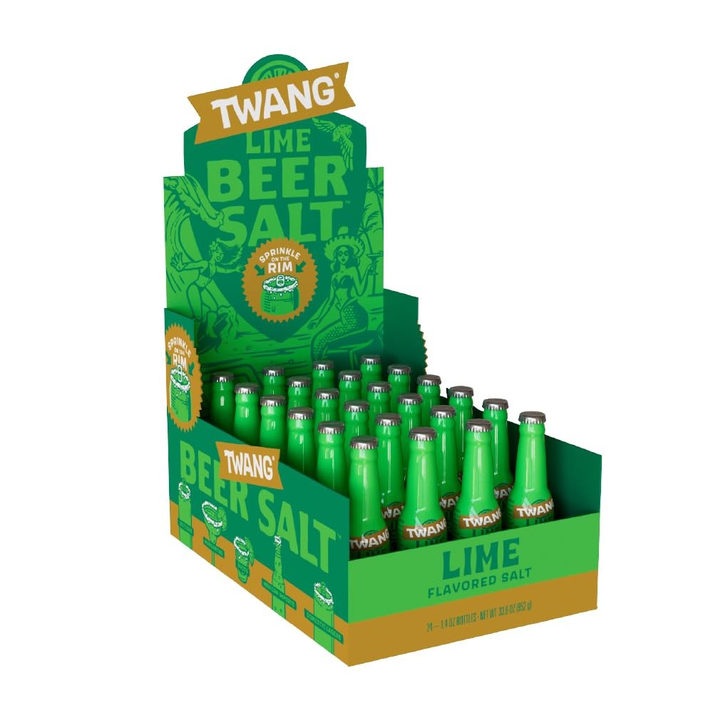 Beer Salt with Lime, 1.4 oz Mini Bottles for Cocktails & Beverages (24 Pack)