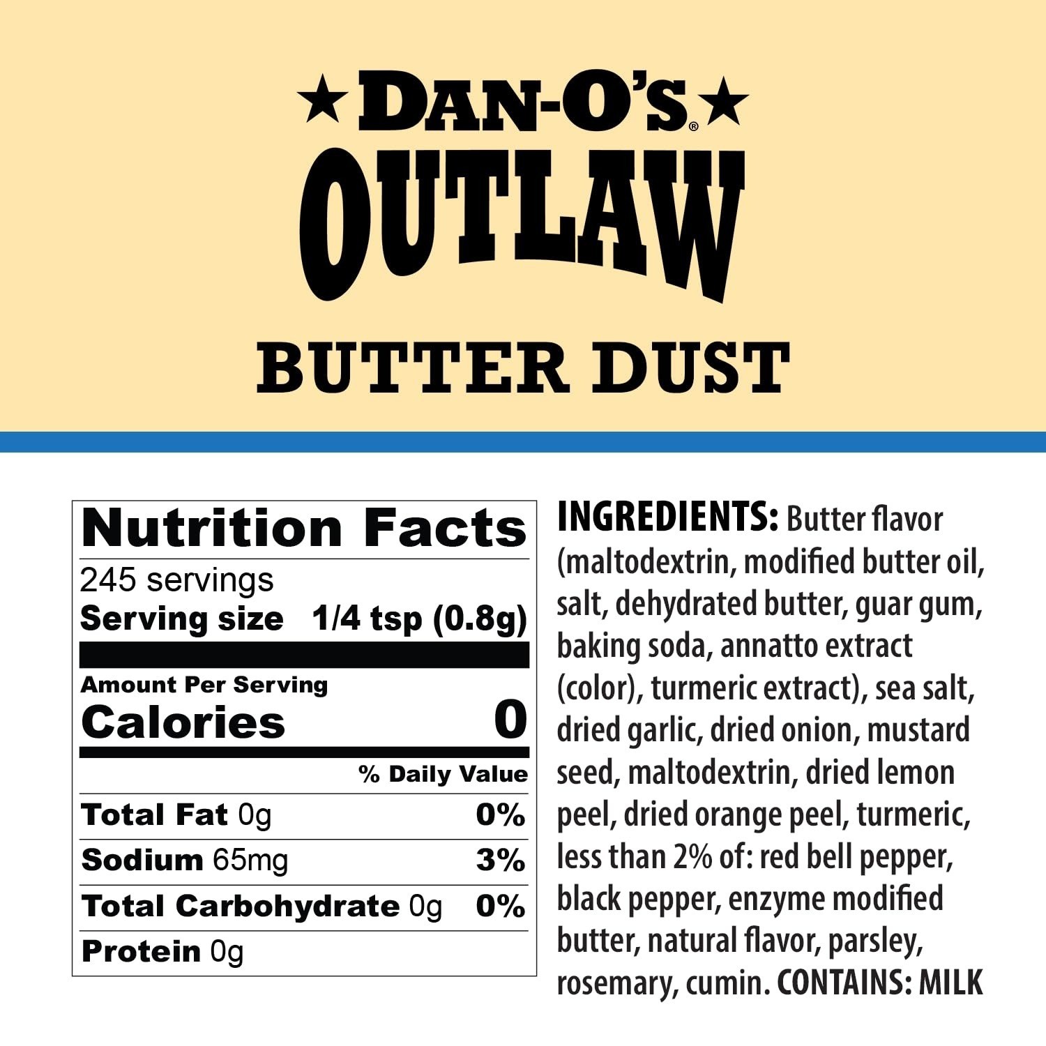 Dan-Os Butter Dust Seasoning, 6.9 oz – Sugar Free All-Purpose Flavor
