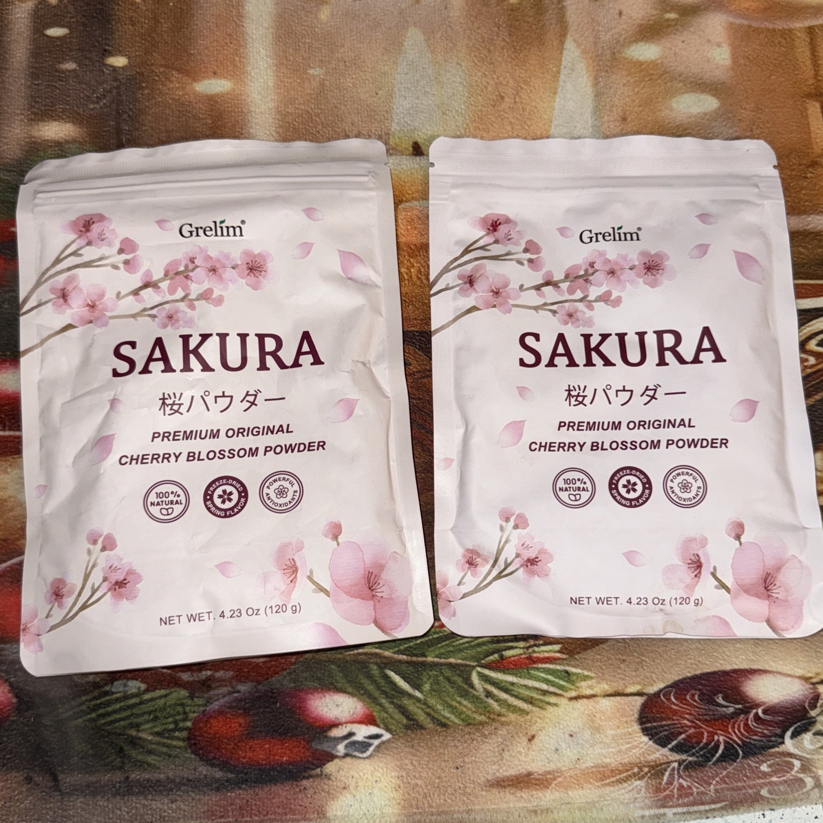 2X Grelim Sakura Premium Original Cherry Blossom Powder 4.23 oz Each Exp 12/27
